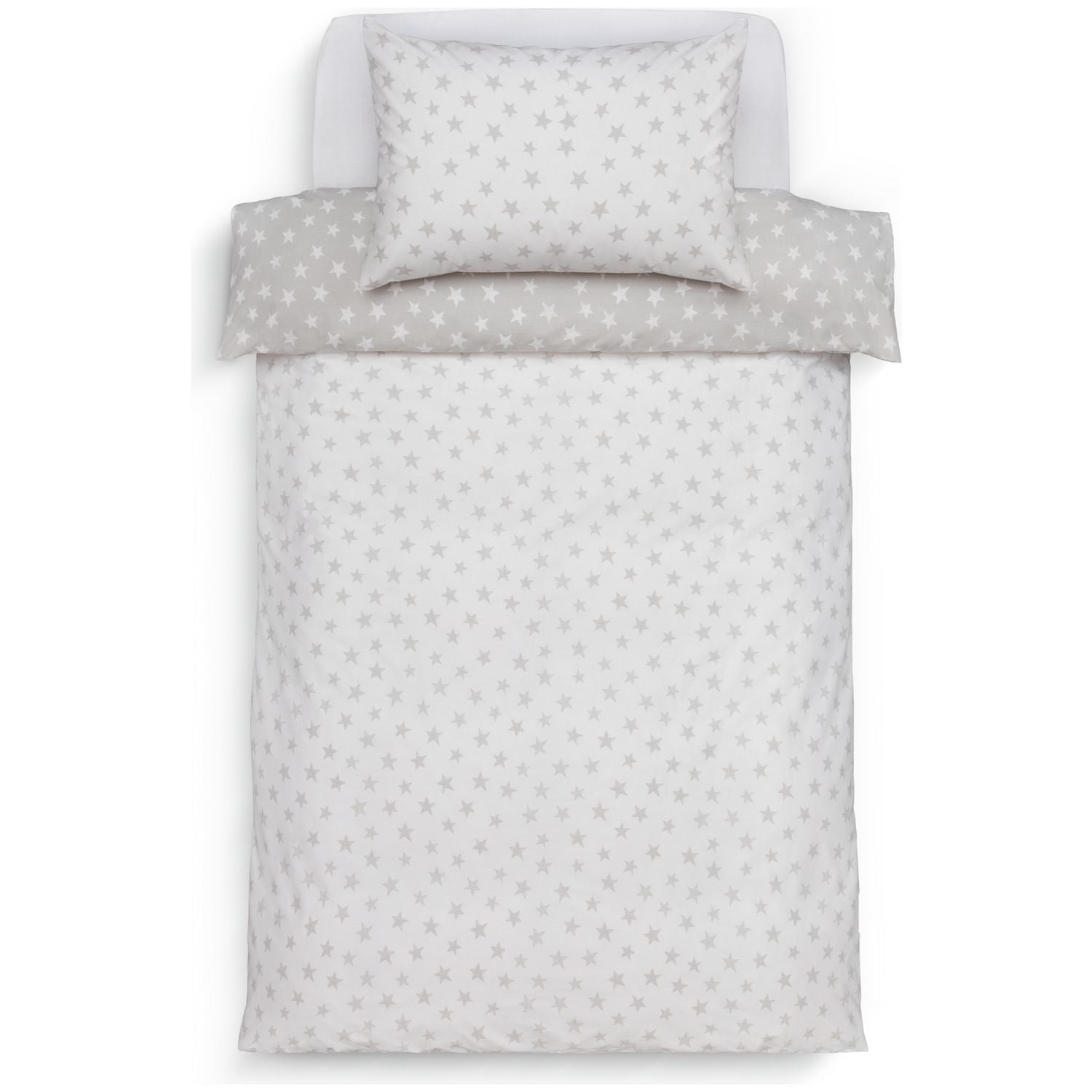 Habitat reversible star grey bedding set toddler, imported from the UK