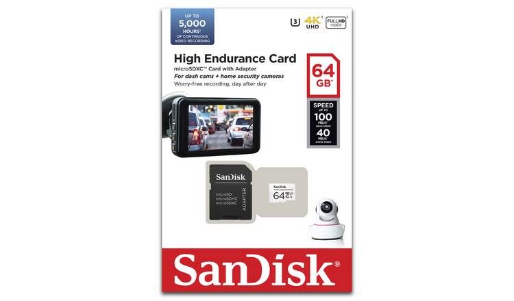 SanDisk microSD High Endurance 100MBs 64GB, imported from the UK