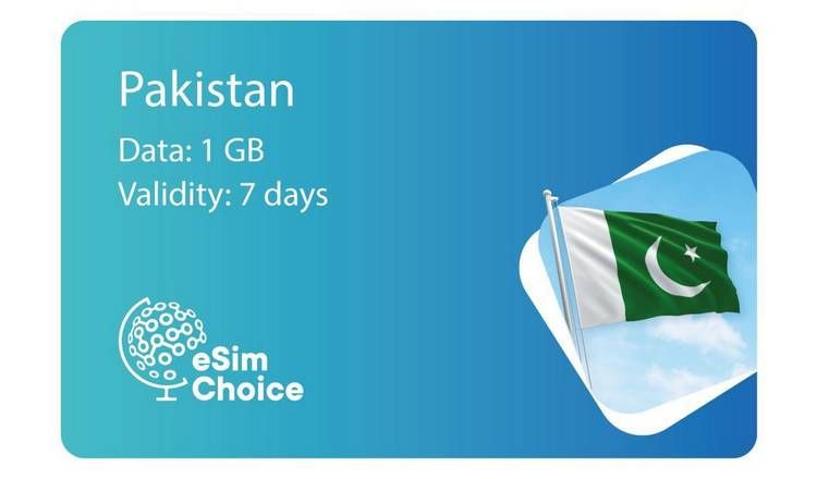 eSimChoice Pakistan Travel eSIM - 7 Days - 1GB GOODS Argos