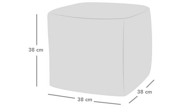 rucomfy slate grey bean bag cube 38cm, imported from the UK