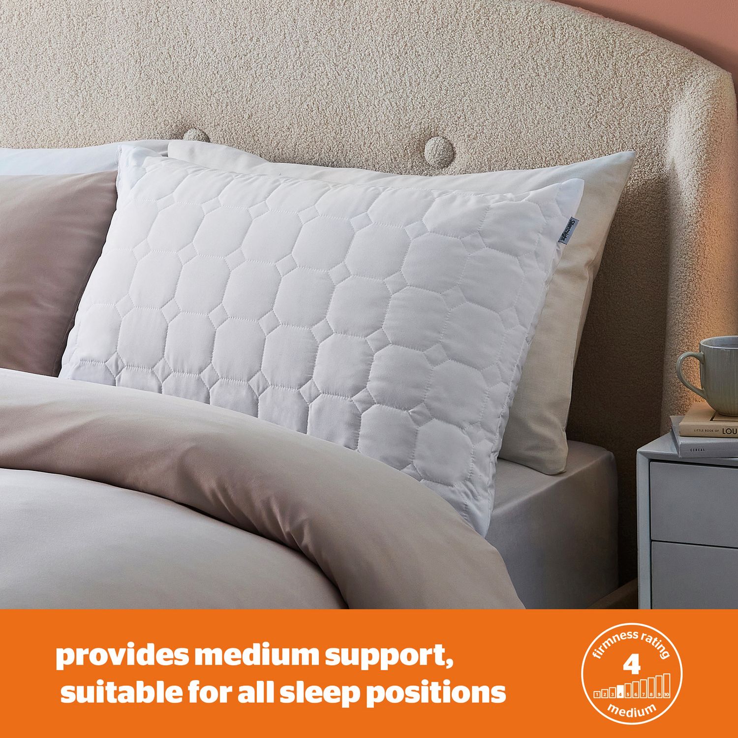 Silentnight Quilted Snuggle Hollowfibre Soft Pillow L76 x W48cm (British brand)