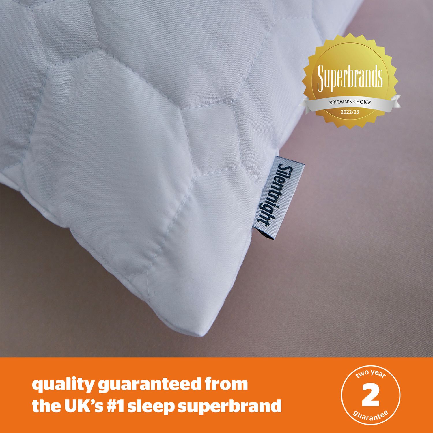 Silentnight Quilted Snuggle Hollowfibre Soft Pillow L76 x W48cm (British brand)