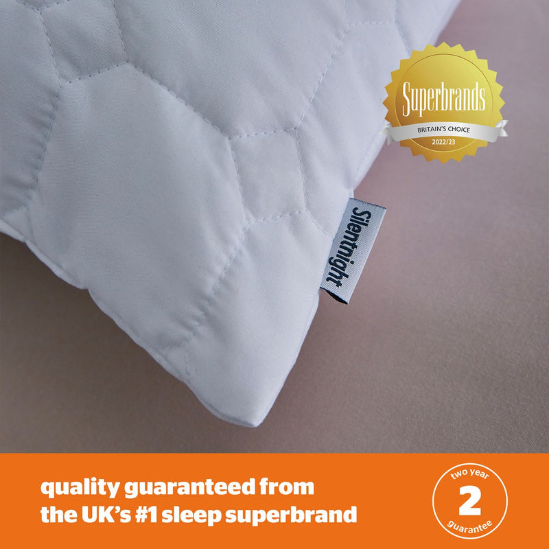 Silentnight Quilted Snuggle Hollowfibre Soft Pillow L76 x W48cm (British brand)