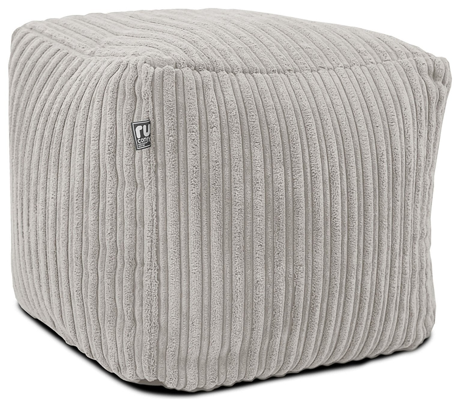 rucomfy Bean Bag Cube Light Grey 38cm, imported from the UK