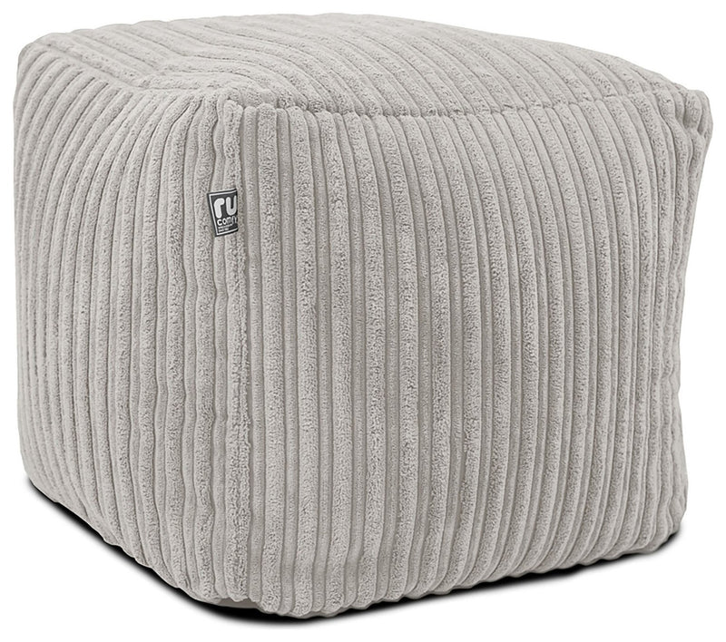 rucomfy Bean Bag Cube Light Grey 38cm, imported from the UK