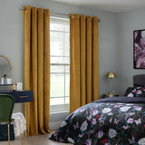 Habitat mustard eyelet velvet curtains 229x229cm - British product