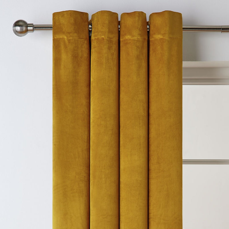Habitat mustard eyelet velvet curtains 229x229cm - British product