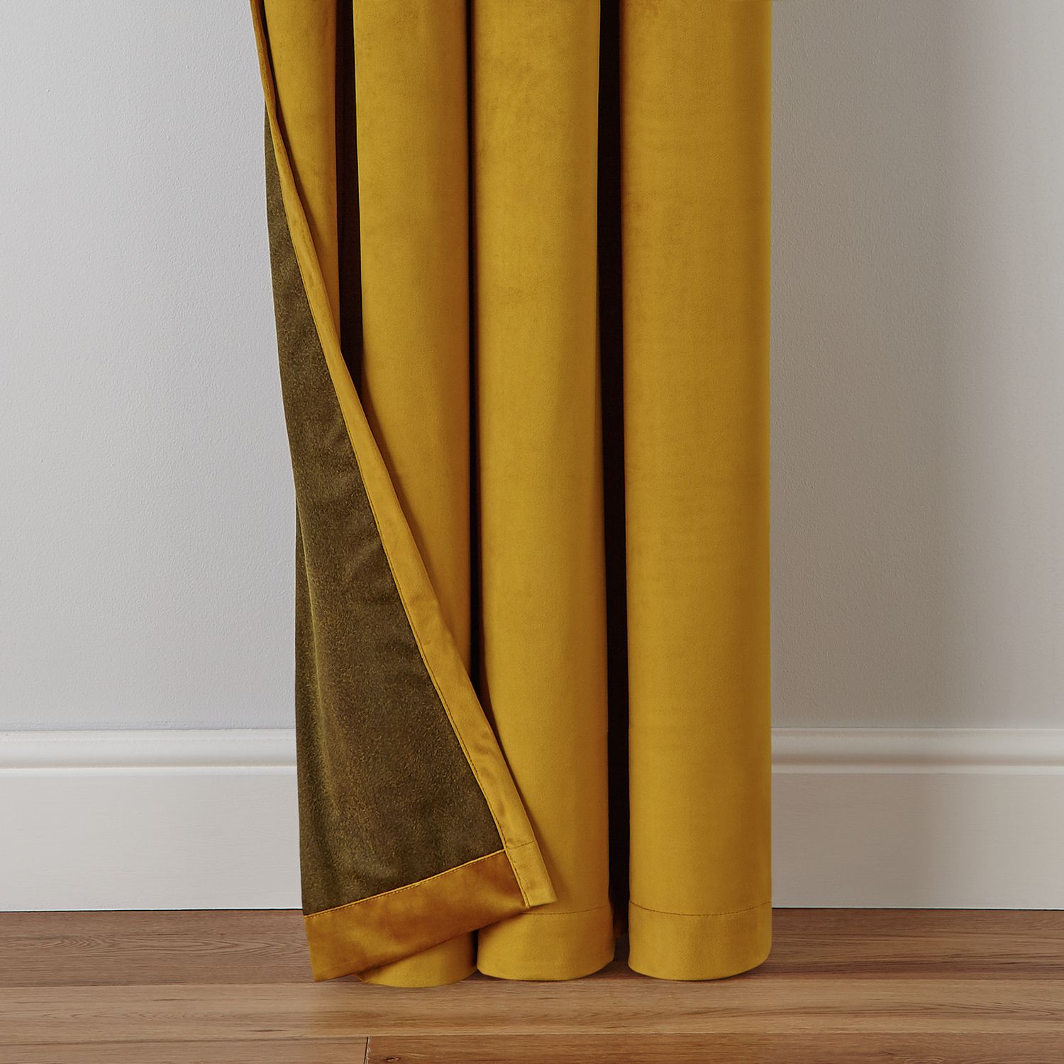 Habitat mustard eyelet velvet curtains 229x229cm - British product