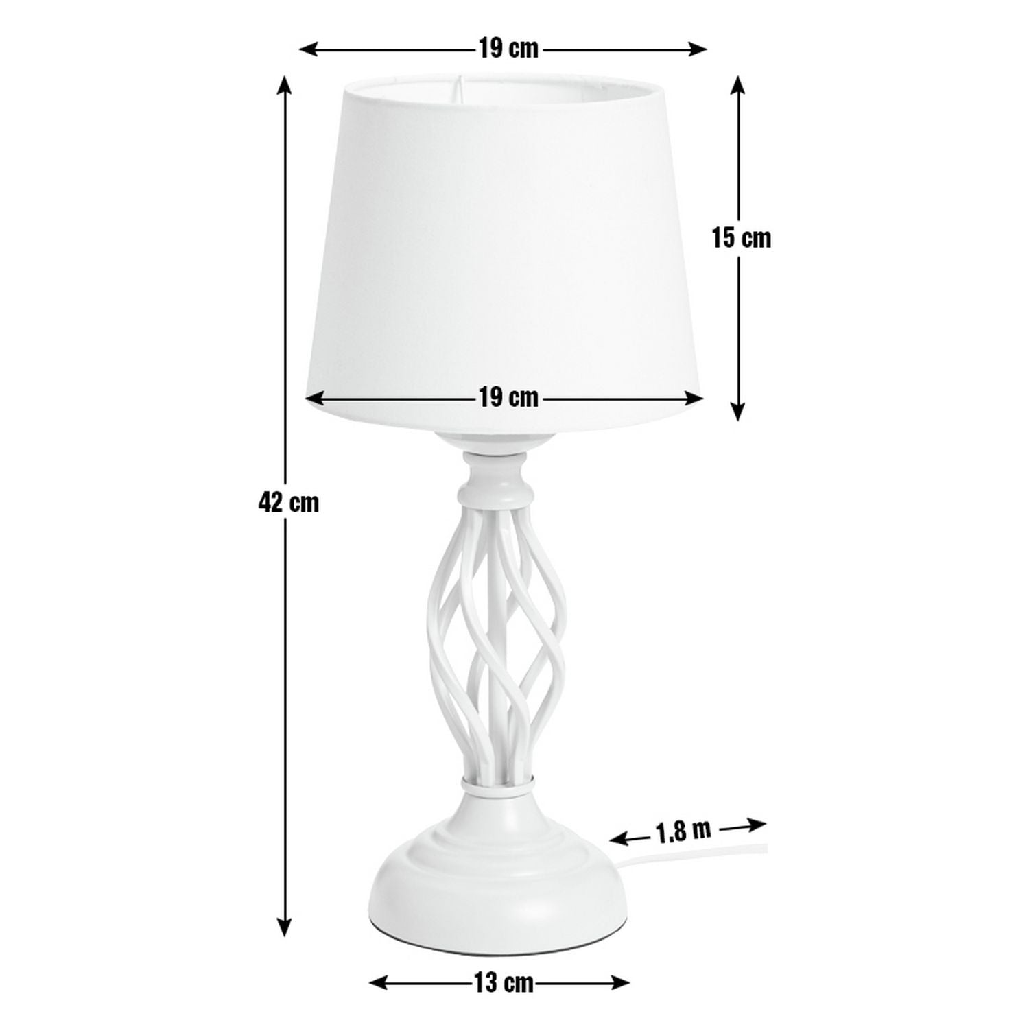 Argos Home Twist cream table lamp 42cm - British product