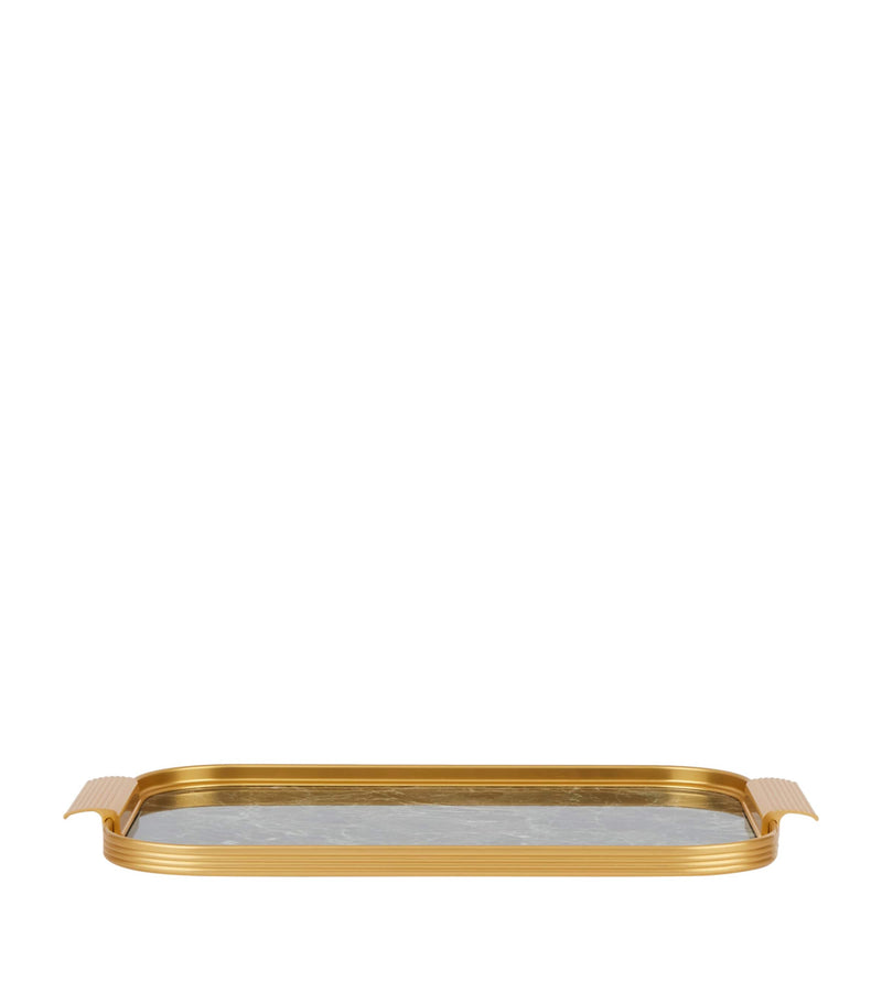 Kaymet marble ribbed serving tray 35cm, UK version