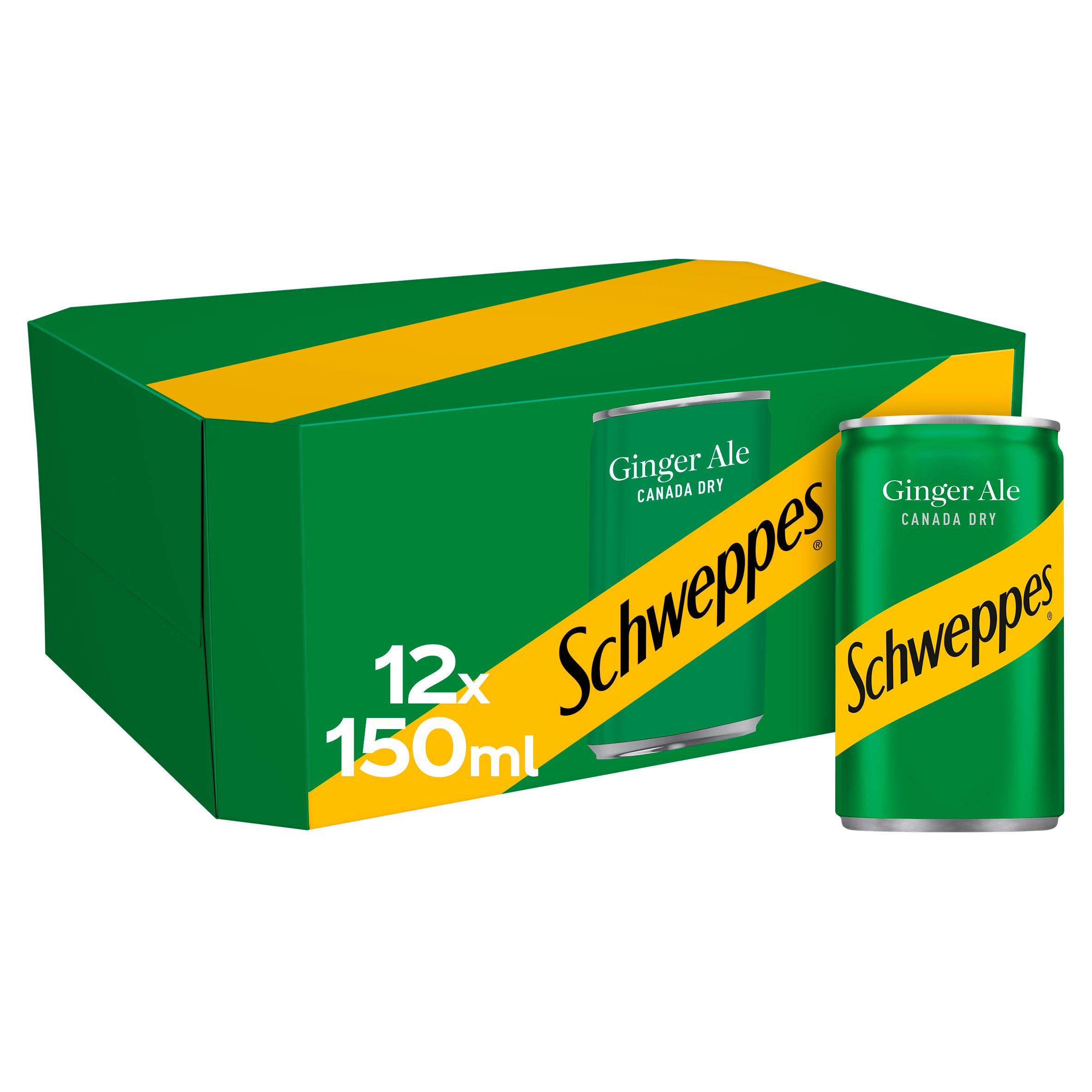 Schweppes Canada Dry Ginger Ale 12x150ml Mixers Sainsburys   