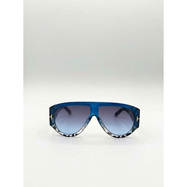 SVNX oversized rounded sunglasses blue black - British product