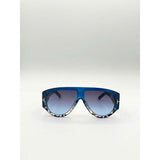 SVNX oversized rounded sunglasses blue black - British product