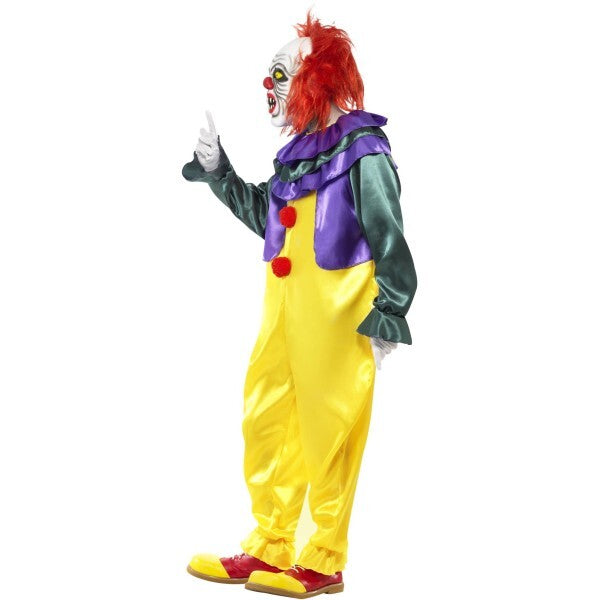 Smiffys classic horror clown costume jumpsuit and mask (British brand)