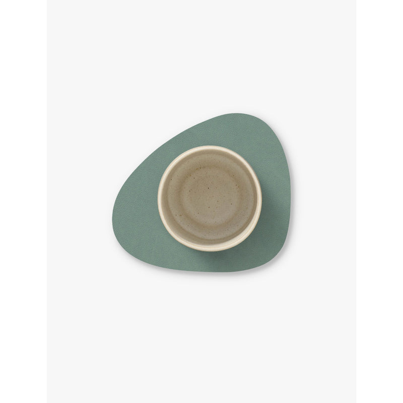 Lind DNA curved leather glass placemat 11x13cm, UK version