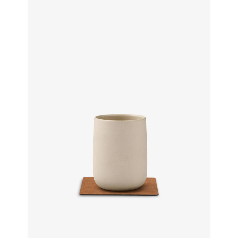 Lind DNA square leather glass mat 10cm - British product