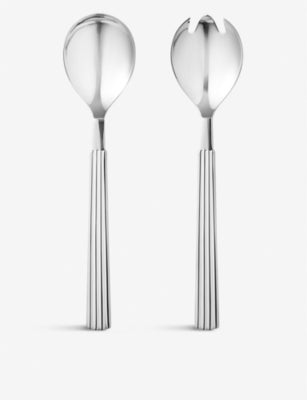 Georg Jensen Bernadotte stainless steel salad servers 23cm, imported from the UK