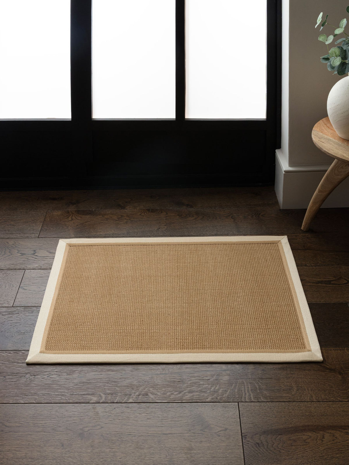Asiatic Rugs boucle doormat cream linen, imported from the UK