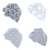 Ziggle baby bibs blue pack 4 (British brand)