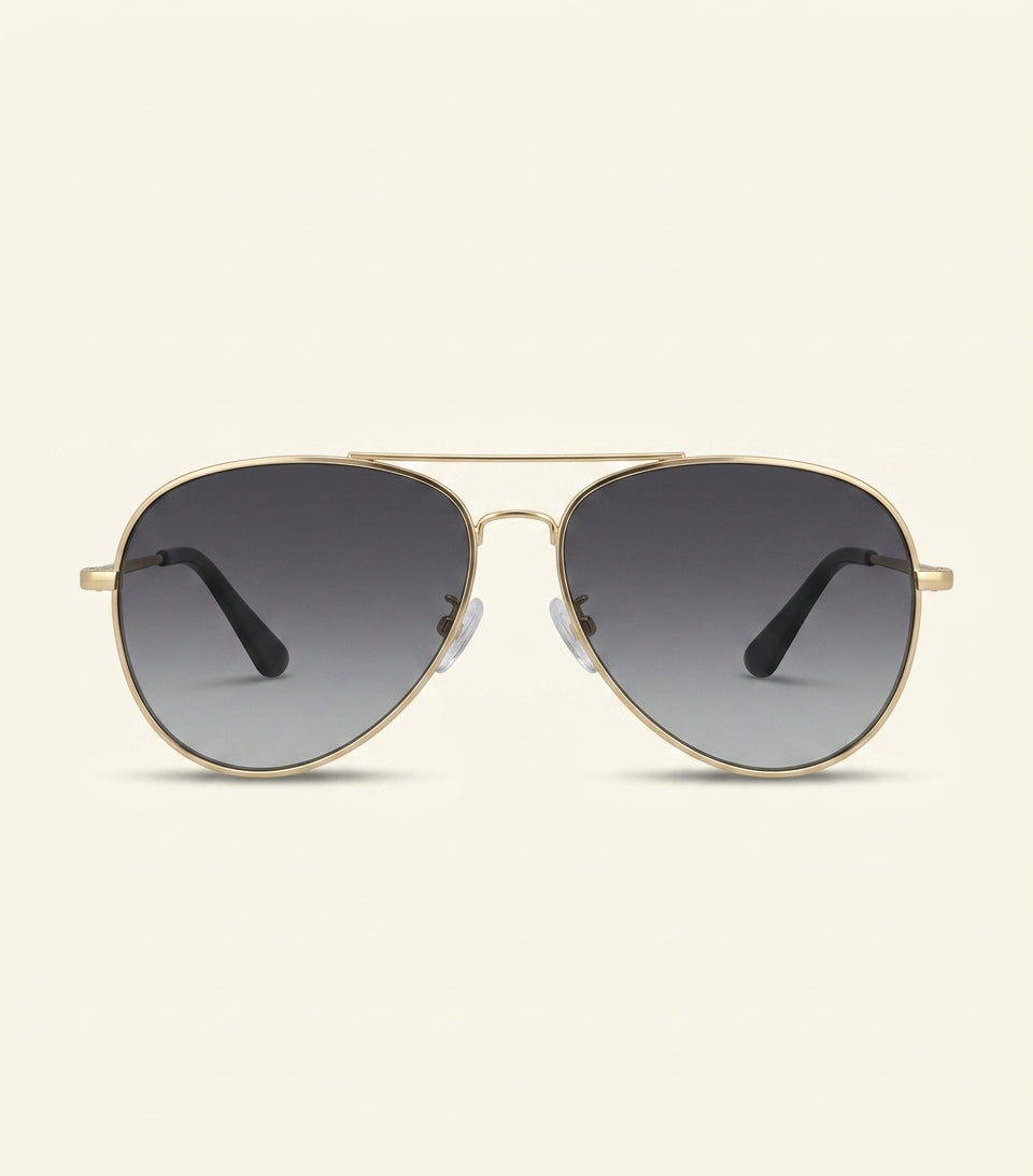 Gucci tinted aviator sunglasses with gold-tone frame, UK version