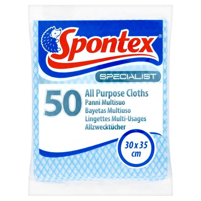 Spontex Specialist All Purpose Cloths Blue   50 per pack