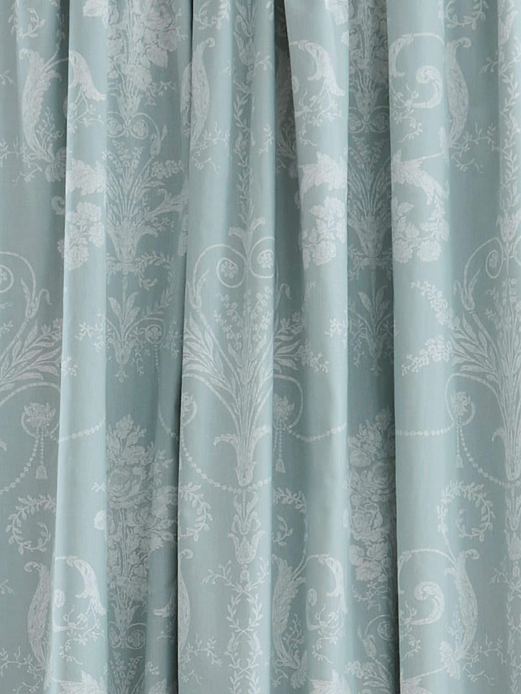 Laura Ashley Blue Duck Egg Josette Blackout Lined Pencil Pleat Curtains