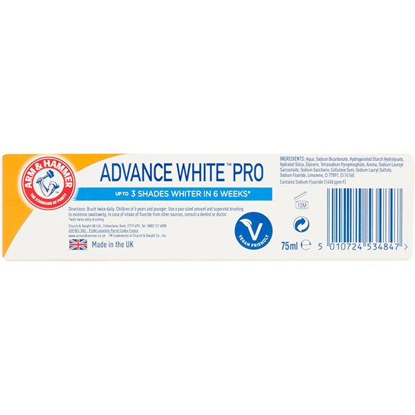 Arm & Hammer Advance White Pro Toothpaste 75ml GOODS Superdrug   