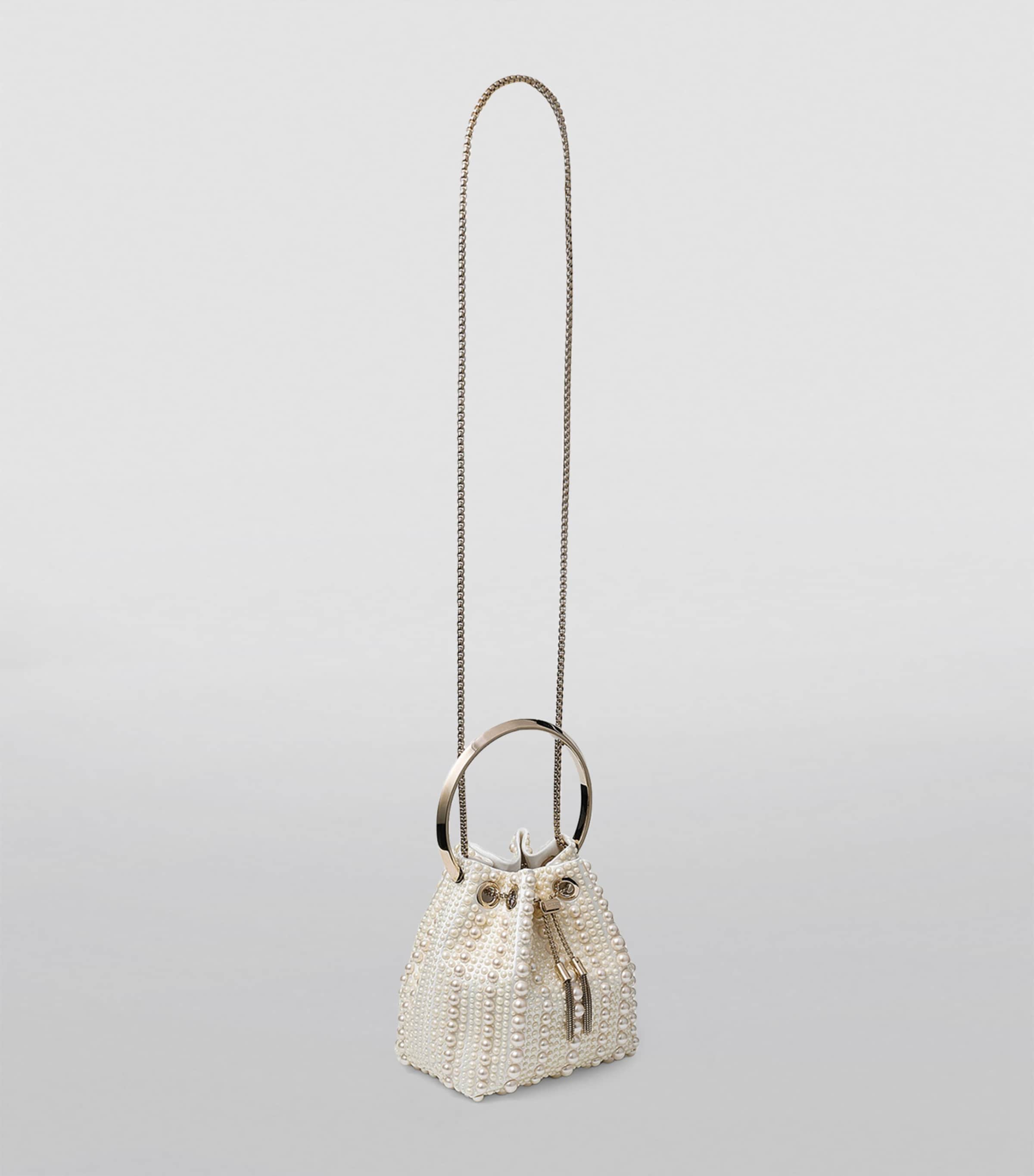 Jimmy Choo Pearl Bon Bon top-handle bag satin pearl - British product
