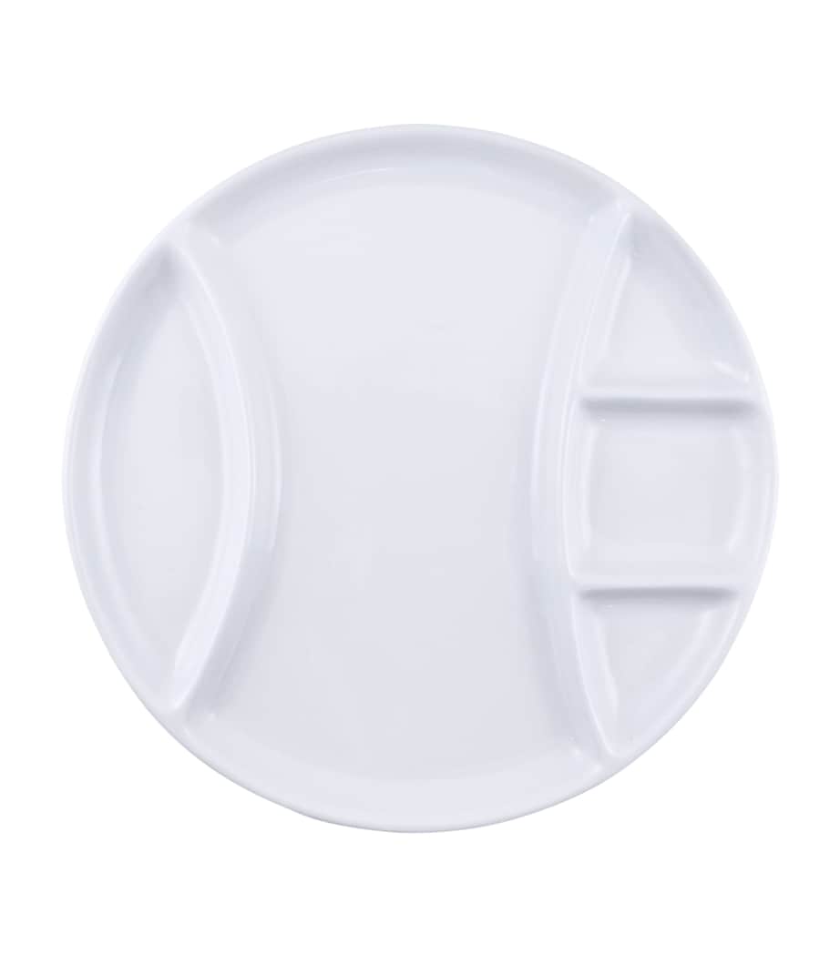 SWISSMAR ceramic fondue plates set of 4 with divided sections 26cm (British brand)