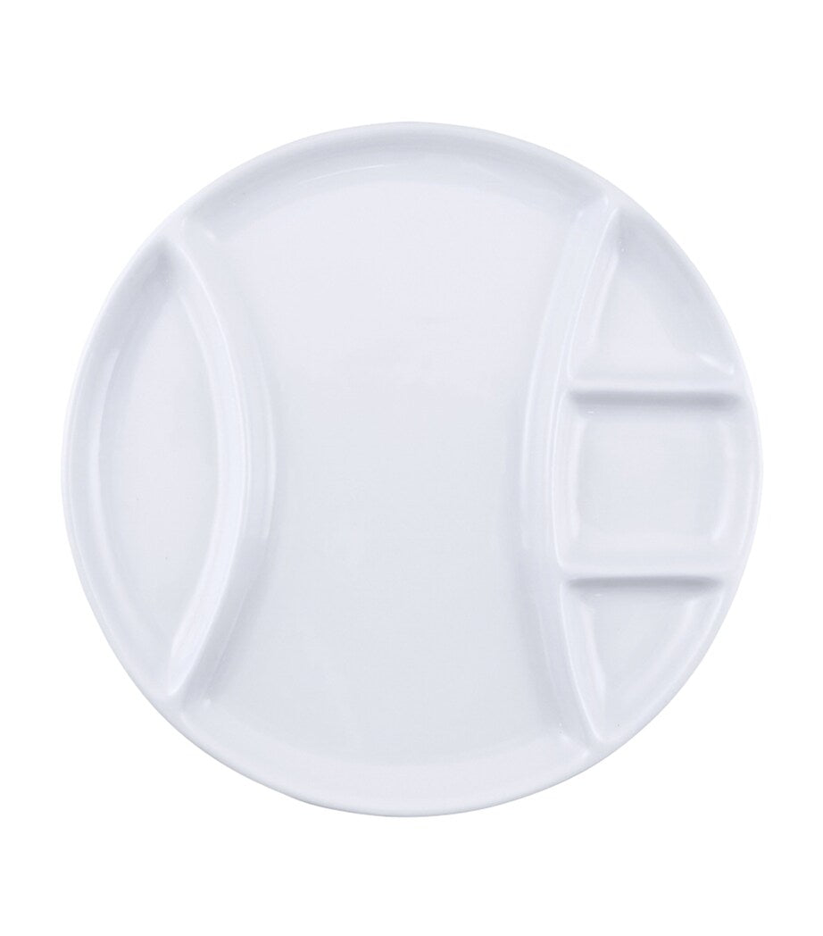 SWISSMAR ceramic fondue plates set of 4 with divided sections 26cm (British brand)