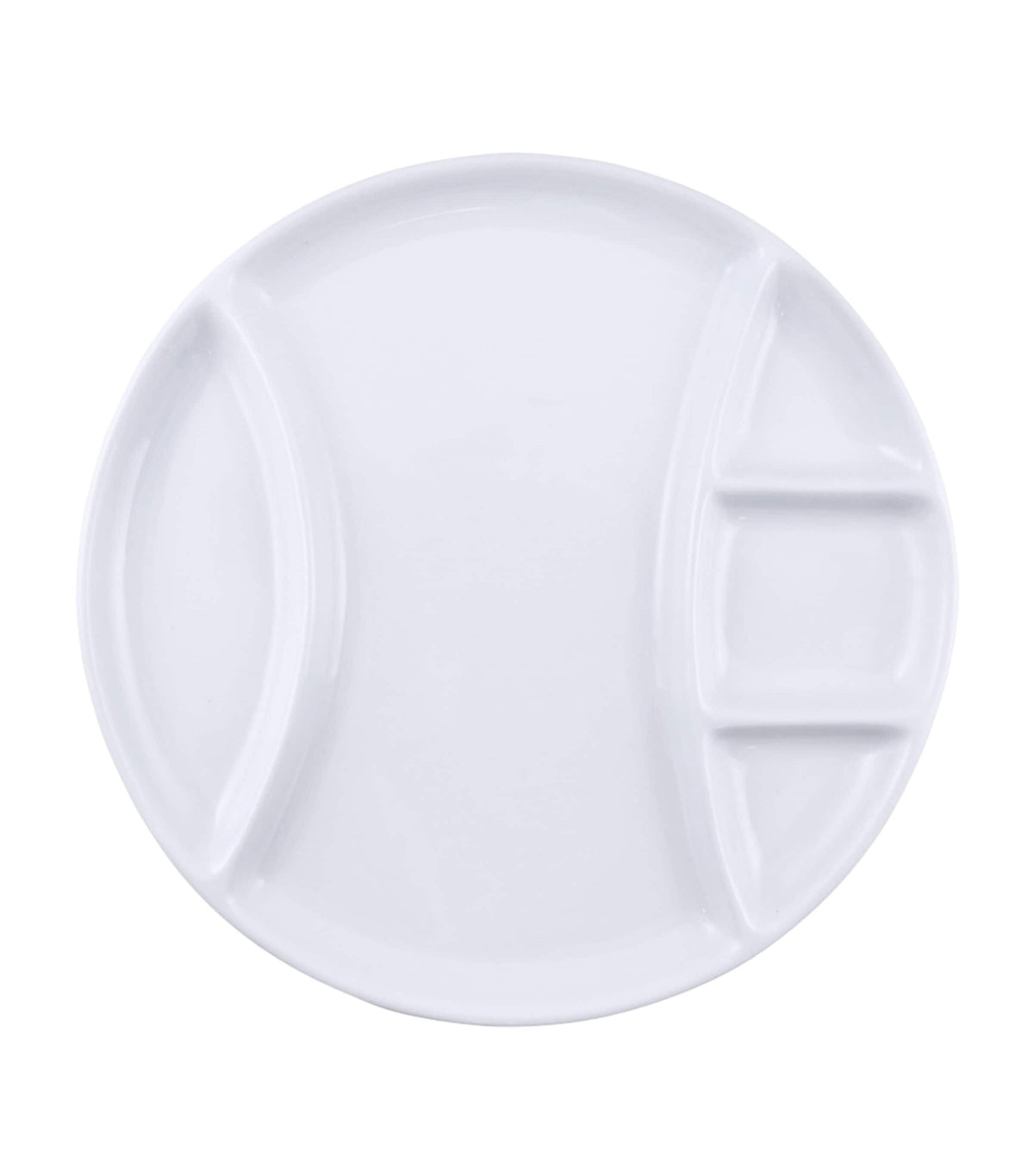 SWISSMAR ceramic fondue plates set of 4 with divided sections 26cm (British brand)