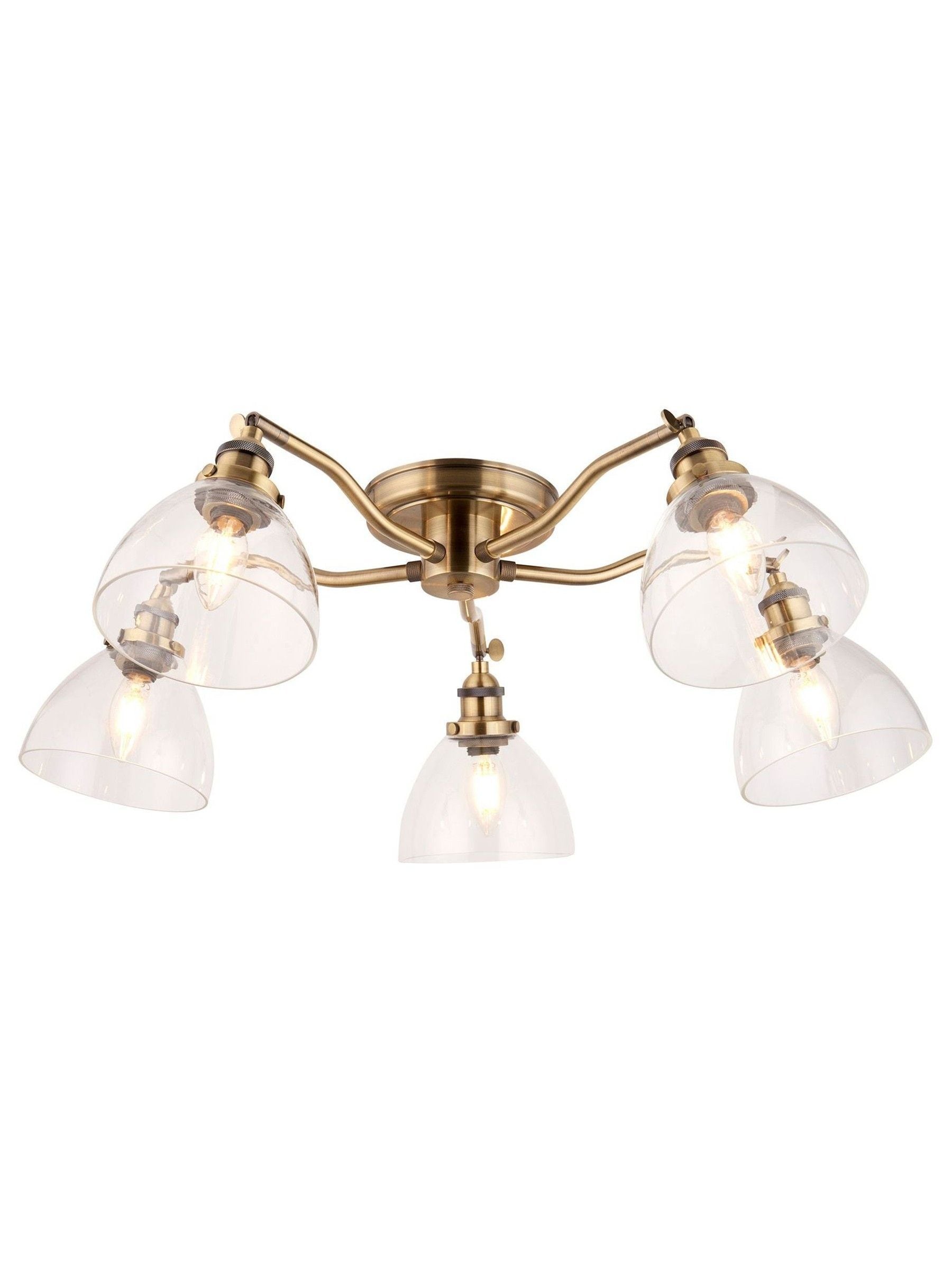 Gallery Home antique brass Pierre 5 bulb ceiling light, UK version