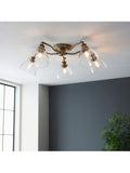 Gallery Home antique brass Pierre 5 bulb ceiling light, UK version