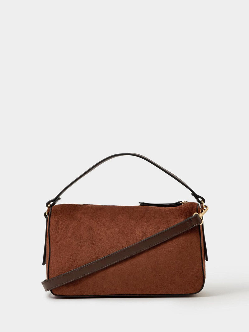 Accessorize brown faux suede handheld bag, imported from the UK