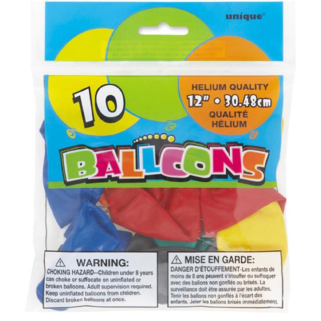 Multicoloured 30cm Latex Party Balloons   10 per pack GOODS M&S   