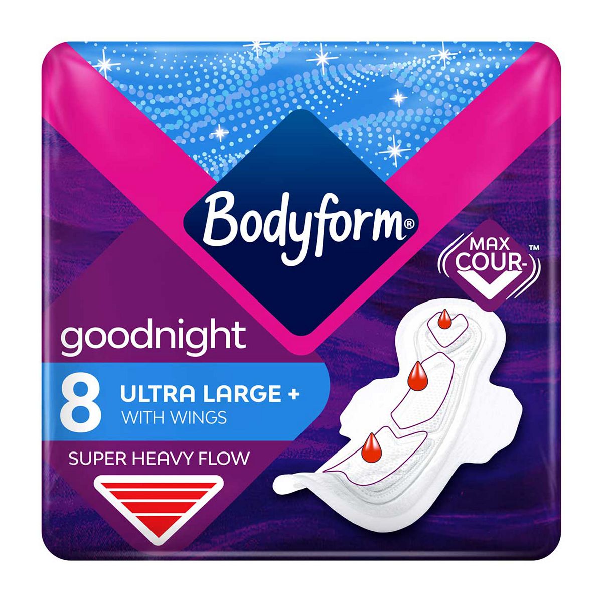 Bodyform Cour-V Ultra Night Sanitary Towels Wings 8 pack GOODS Boots   