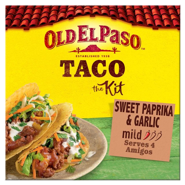 Old El Paso Mexican Sweet Paprika & Garlic Taco Kit with Shells   308g