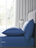 Blue polycotton fitted sheet - British product