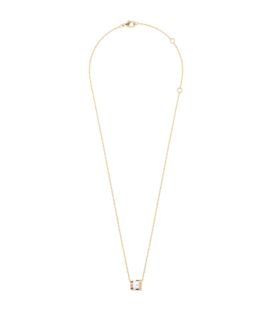 Boucheron Mini Mixed Gold Quatre white ring pendant (British brand)