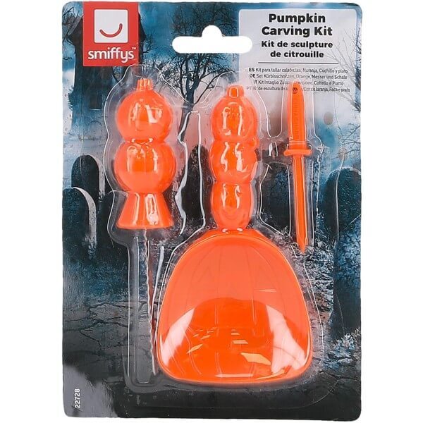 Smiffys pumpkin carving kit with knife and dish - British product