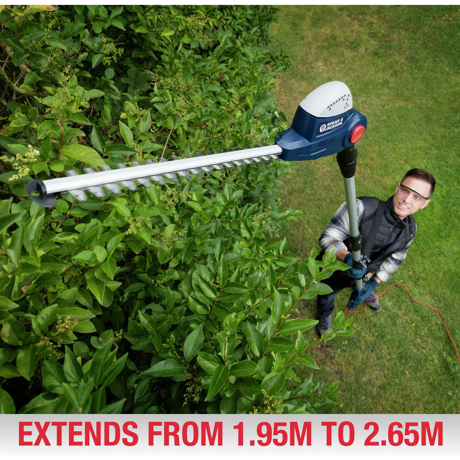 Spear & Jackson corded pole hedge trimmer 45cm (British brand)