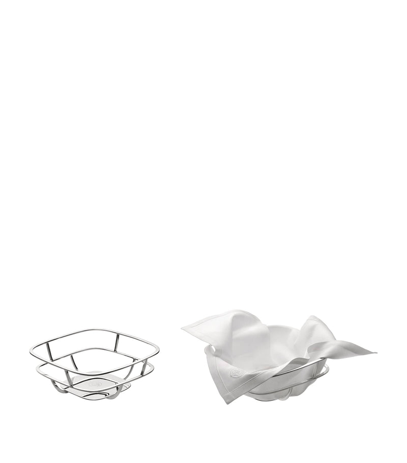 Christofle silver-plated bread basket with napkins - British product