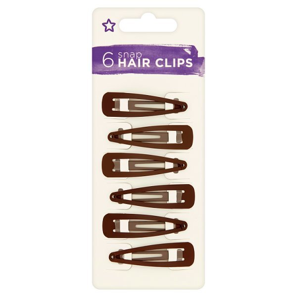 Superdrug Snap Hair Clips Brown X6 GOODS Superdrug   