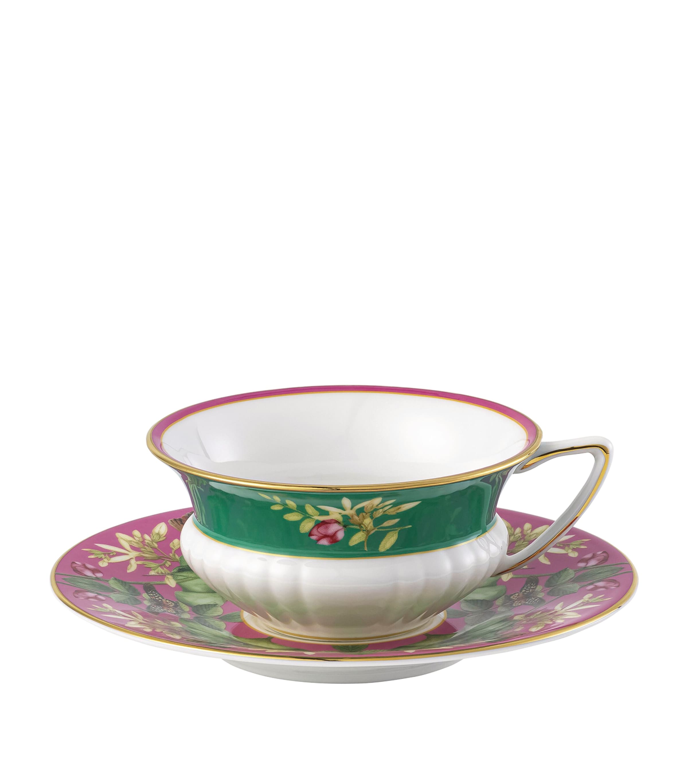 Wedgwood Pink Lotus teacup and saucer (British brand)