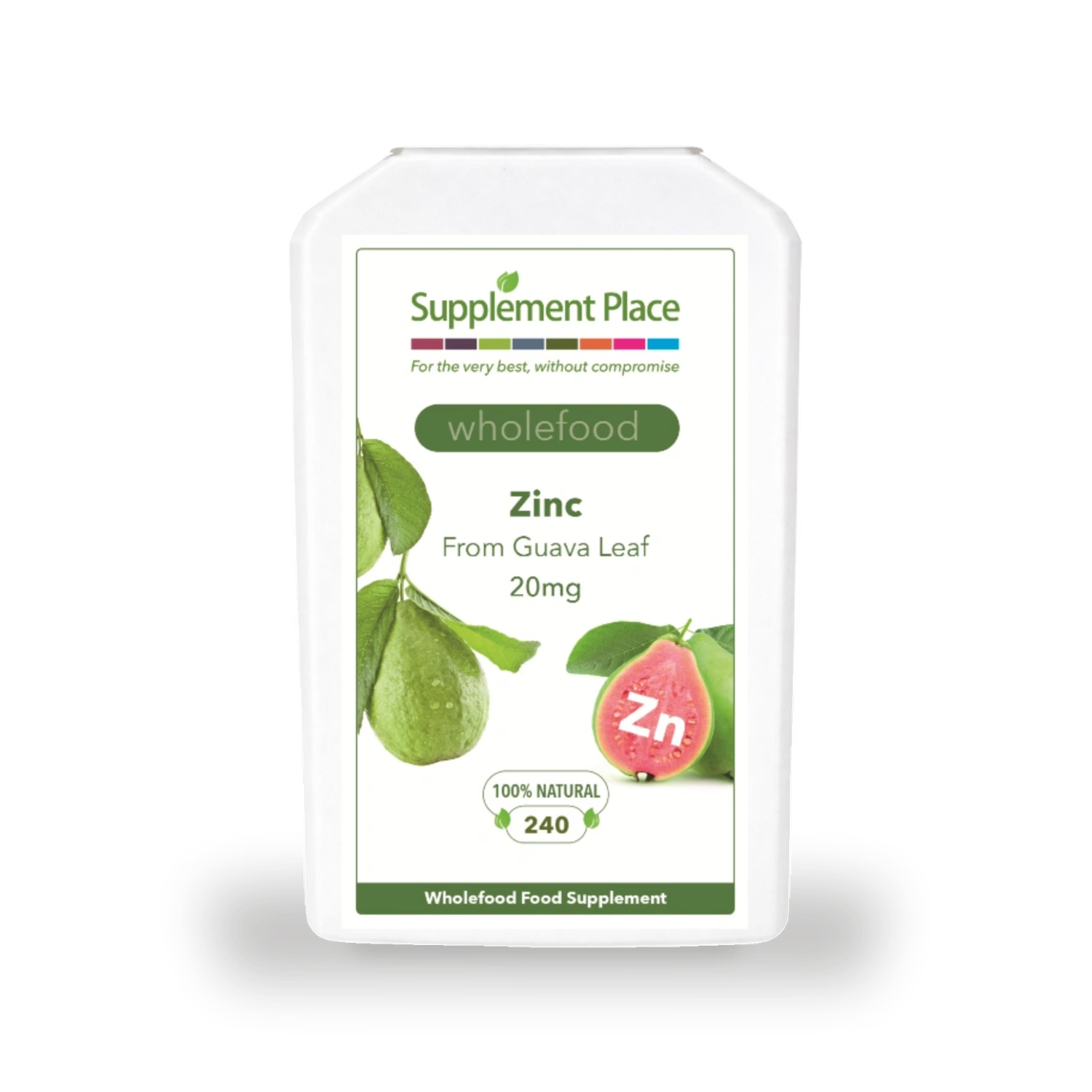 Supplement Place wholefood zinc guava 240 capsules - British product