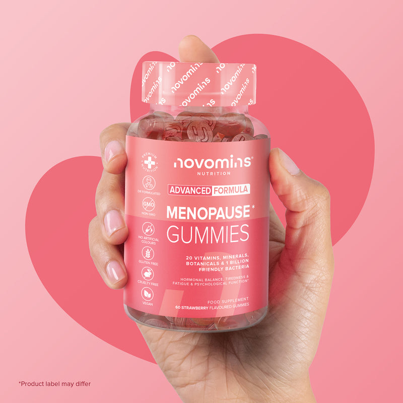 Novomins menopause strawberry gummies 60 count - British product