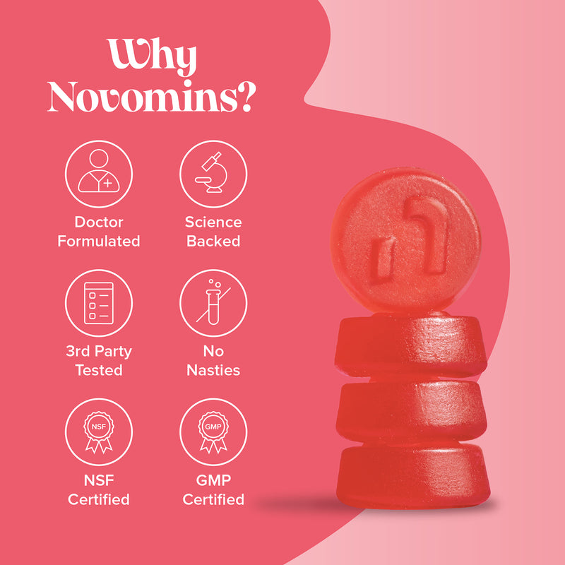 Novomins menopause strawberry gummies 60 count - British product