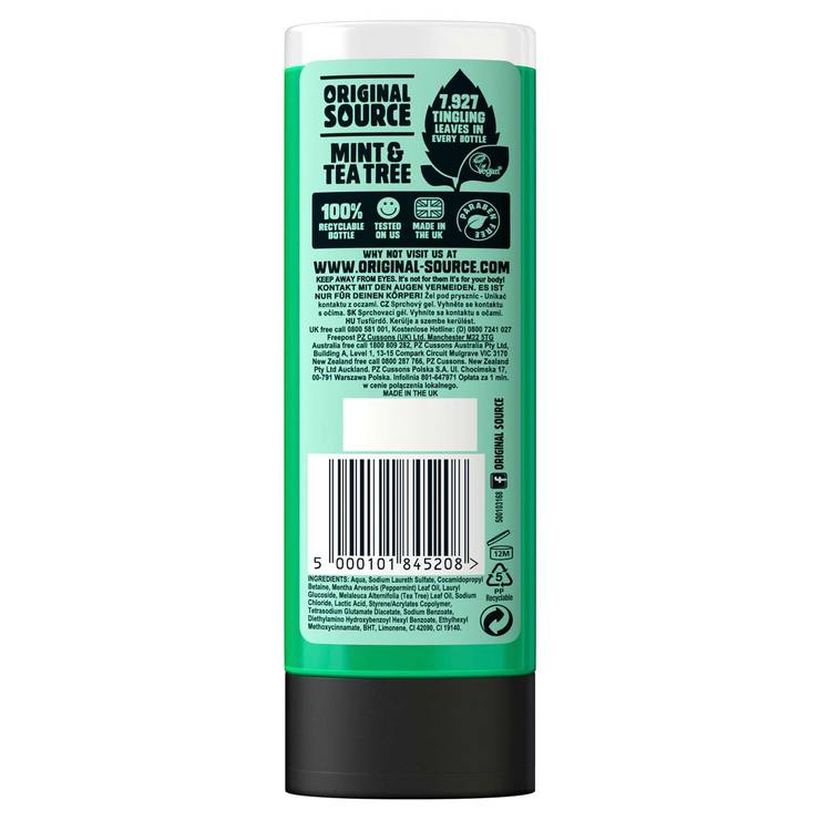 Original Source Mint and Tea Tree Shower Gel 6x250ml (British brand)