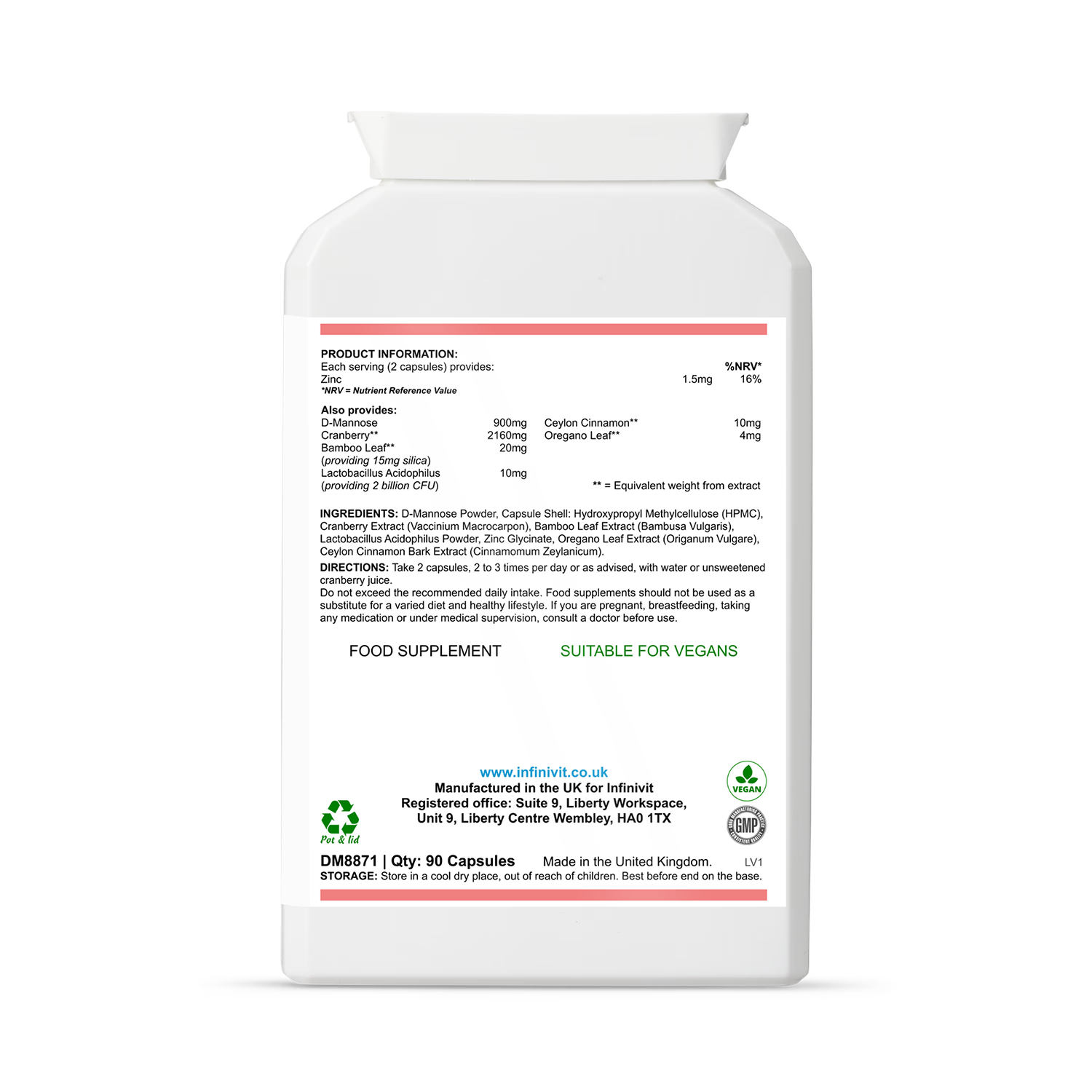 InfiniVit UroGuard Complex urinary supplement 90 capsules, imported from the UK