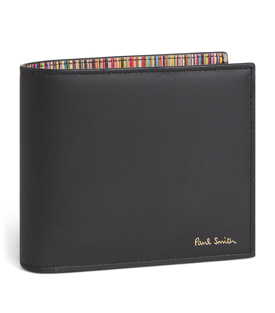 Paul Smith leather bifold wallet with iconic stripe, imported from the UK